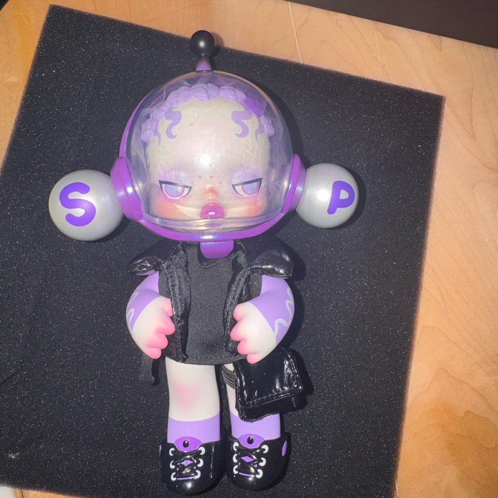 Purple Alien Space Helmet Vinyl Art Doll